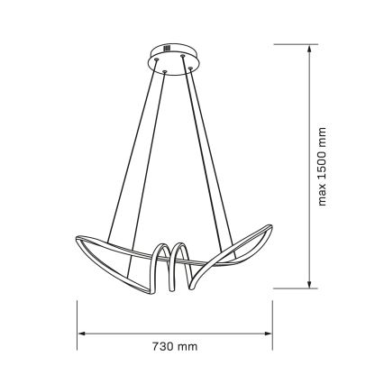 LED-Pendelleuchte an Kabel FLAVIA LED/44W/230V schwarz