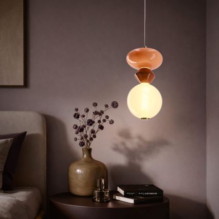 LED-Pendelleuchte an Kabel FLORES LED/10W/230V gold/orange/braun