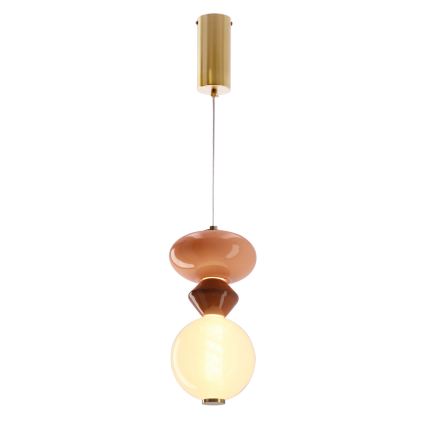 LED-Pendelleuchte an Kabel FLORES LED/10W/230V gold/orange/braun