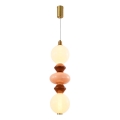 LED-Pendelleuchte an Kabel FLORES LED/15W/230V gold/orange/braun
