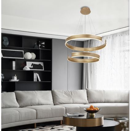 LED-Pendelleuchte an Kabel MARLEN LED/84W/230V, goldfarben