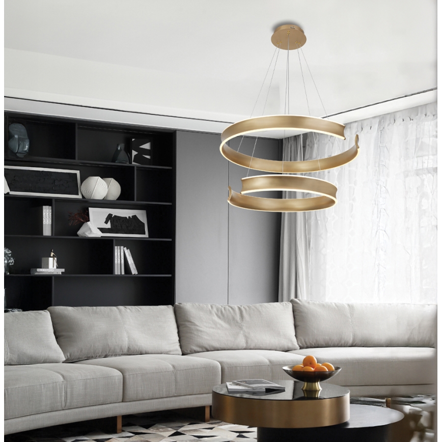 LED-Pendelleuchte an Kabel MARLEN LED/84W/230V, goldfarben
