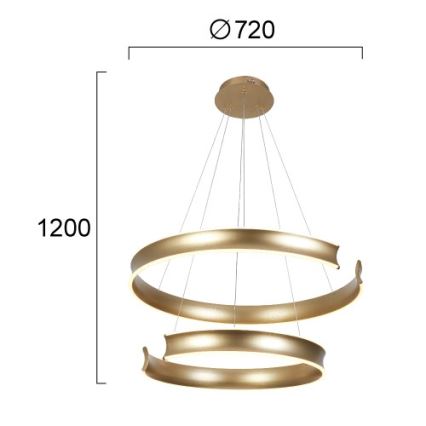 LED-Pendelleuchte an Kabel MARLEN LED/84W/230V, goldfarben