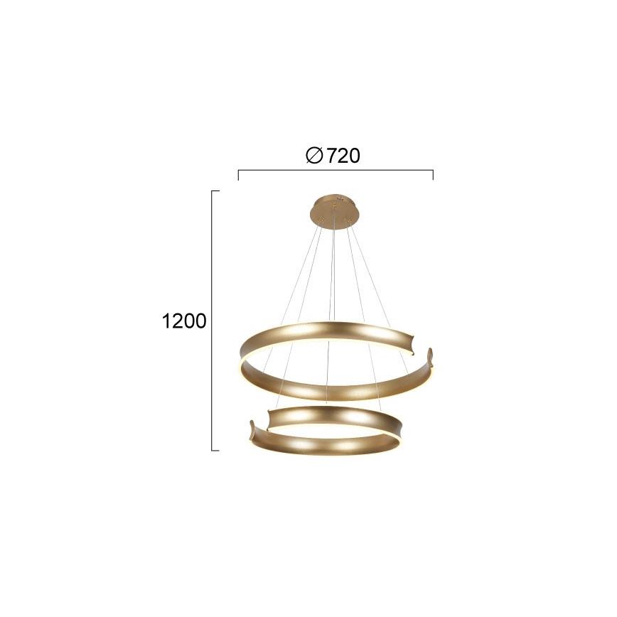 LED-Pendelleuchte an Kabel MARLEN LED/84W/230V, goldfarben