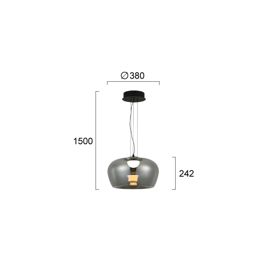 LED-Pendelleuchte an Kabel NADIA LED/20W/230V rauchfarben/schwarz