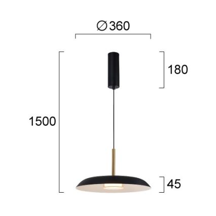 LED-Pendelleuchte an Kabel NUDO LED/11W/230V 3000/4000/6000K schwarz