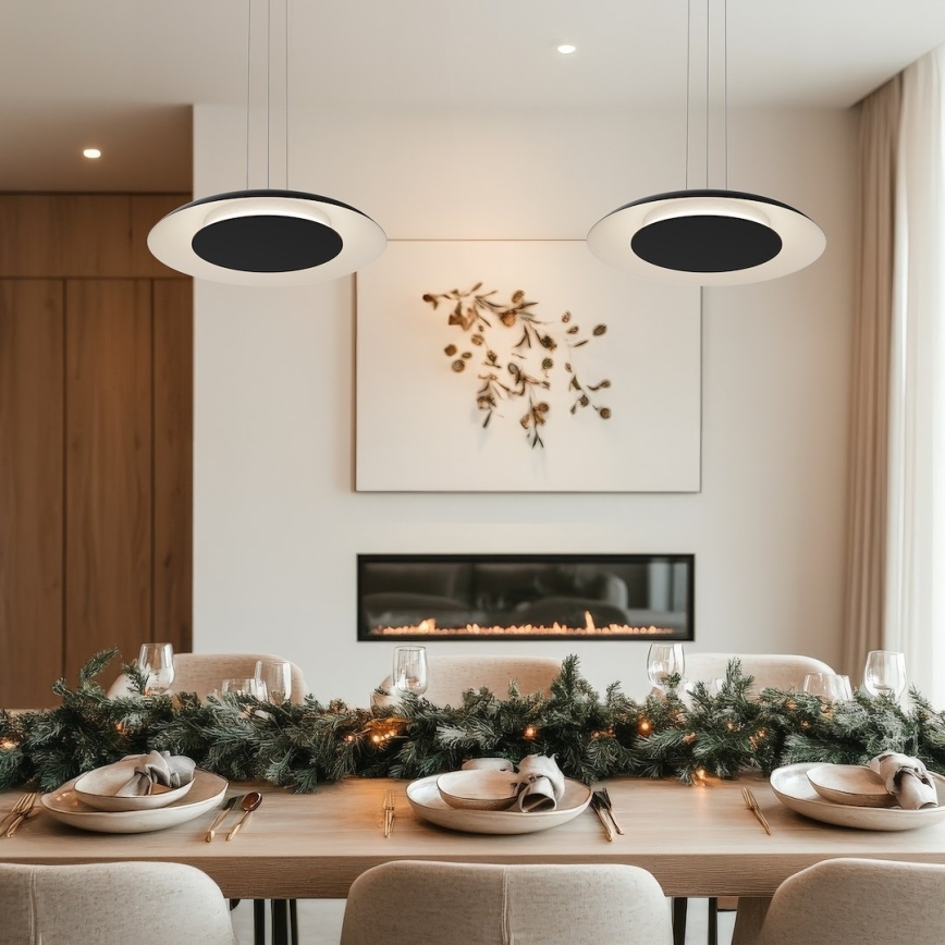 LED-Pendelleuchte an Kabel PIATTINO LED/30W/230V 2700/3200/4000K Ø 40 cm schwarz