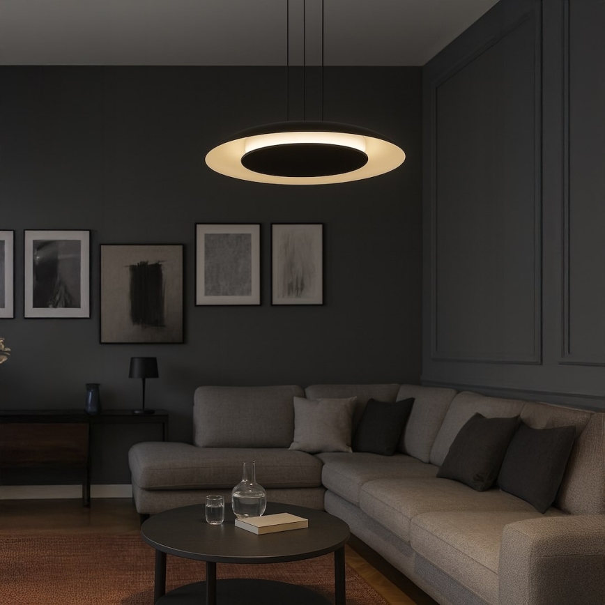 LED-Pendelleuchte an Kabel PIATTINO LED/30W/230V 2700/3200/4000K Ø 40 cm schwarz