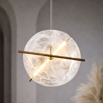 LED-Pendelleuchte an Kabel RELAX LED/15W/230V gold/weiß