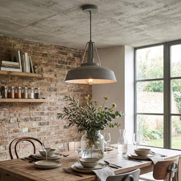 LED-Pendelleuchte an Kabel RYAN 1xE27/60W/230V grau