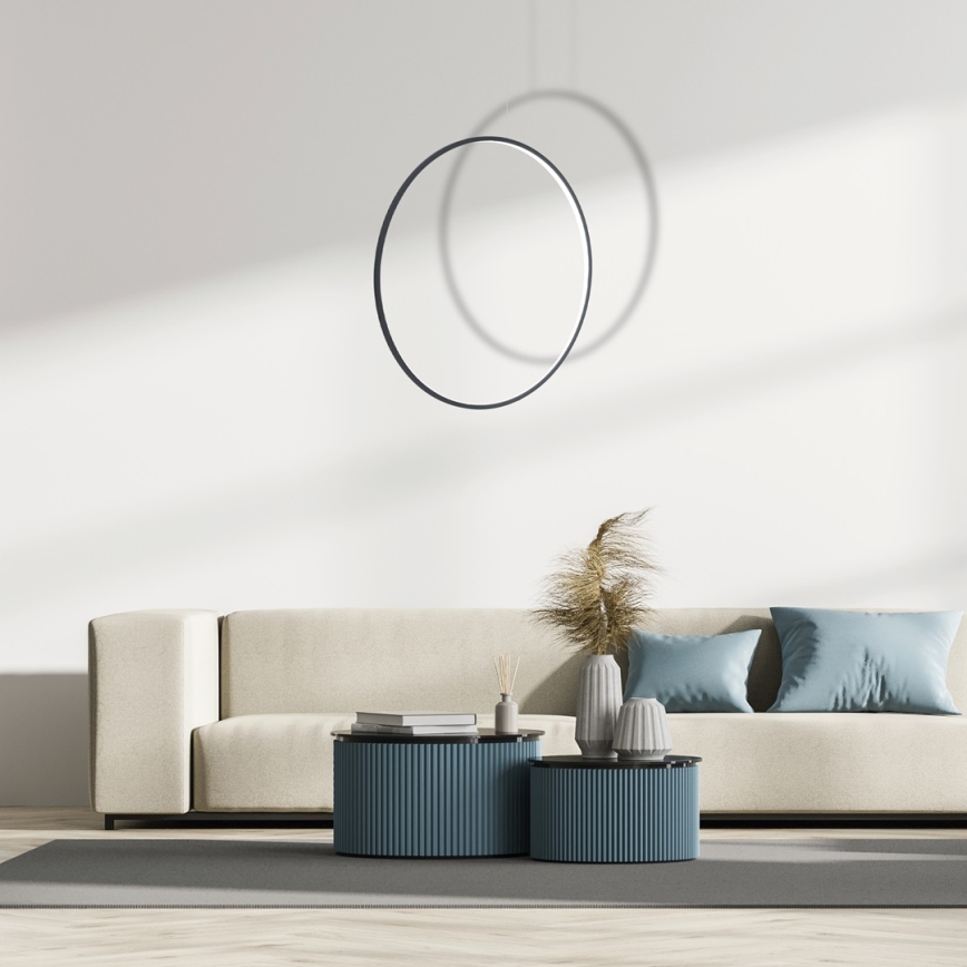 LED-Pendelleuchte an Kabel SATURNO LED/46W/230V Ø 80 cm IP44 schwarz