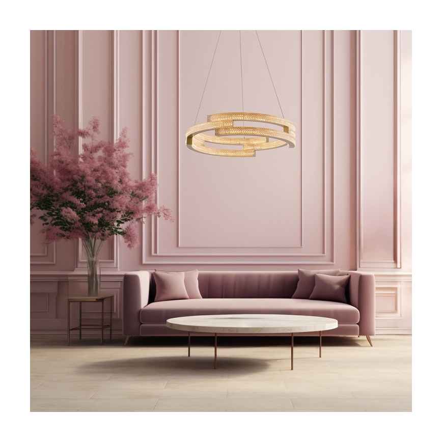 LED-Pendelleuchte an Kabel TARJA LED/36W/230V 3000/4000/6000K Ø 60 cm goldfarben