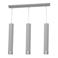 LED-Pendelleuchte an Kabel TUBA 3xGU10/4,8W/230V grau/glänzender Chrom