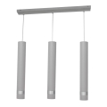 LED-Pendelleuchte an Kabel TUBA 3xGU10/4,8W/230V grau/glänzender Chrom