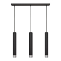 LED-Pendelleuchte an Kabel TUBA 3xGU10/4,8W/230V schwarz/glänzender Chrom