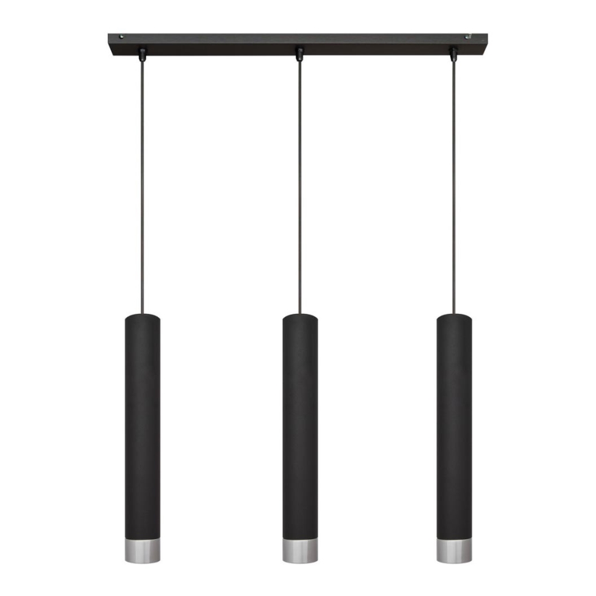 LED-Pendelleuchte an Kabel TUBA 3xGU10/4,8W/230V schwarz/glänzender Chrom
