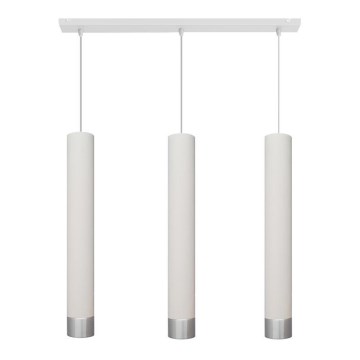 LED-Pendelleuchte an Kabel TUBA 3xGU10/4,8W/230V Weiß/Glänzendes Chrom