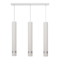 LED-Pendelleuchte an Kabel TUBA 3xGU10/4,8W/230V Weiß/Glänzendes Chrom