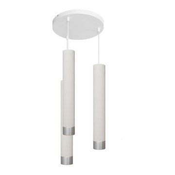 LED-Pendelleuchte an Kabel TUBA 3xGU10/4,8W/230V Weiß/Glänzendes Chrom