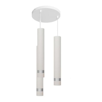 LED-Pendelleuchte an Kabel TUBA 3xGU10/4,8W/230V Weiß/Glänzendes Chrom