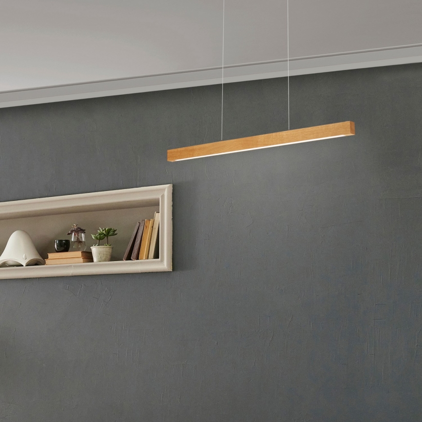 LED-Pendelleuchte an Kabel VERDE, 18 W, 230 V, 3000 K, 76 cm, Eiche