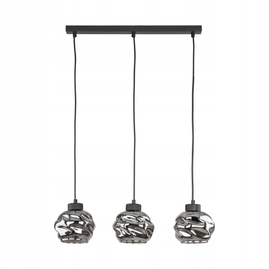 LED-Pendelleuchte an Kabel ZULIA 3xE27/15W/230V schwarz/rauchschwarz