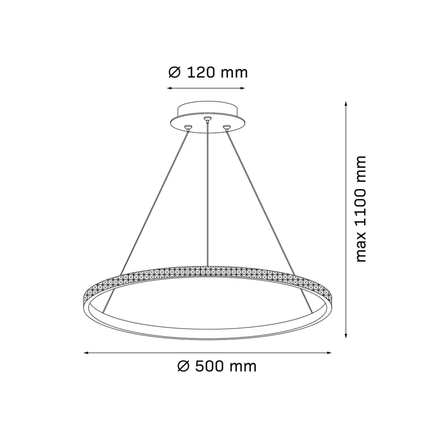 LED-Pendelleuchte an Seil DIANA LED/25W/230V 4000K Ø 50 cm goldfarben