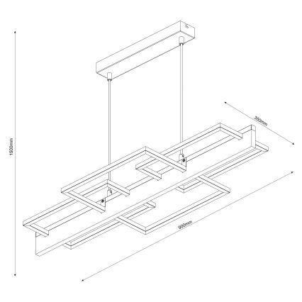 LED-Pendelleuchte an Seil LARYSA LED/35W/230V Kiefer