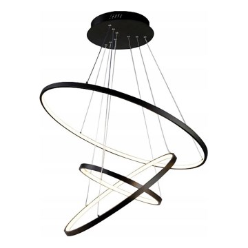 LED-Pendelleuchte an Seil LED/90W/230V Ø 80 cm schwarz