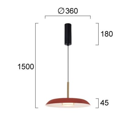 LED-Pendelleuchte an Seil NUDO LED/11W/230V 3000/4000/6000K rot
