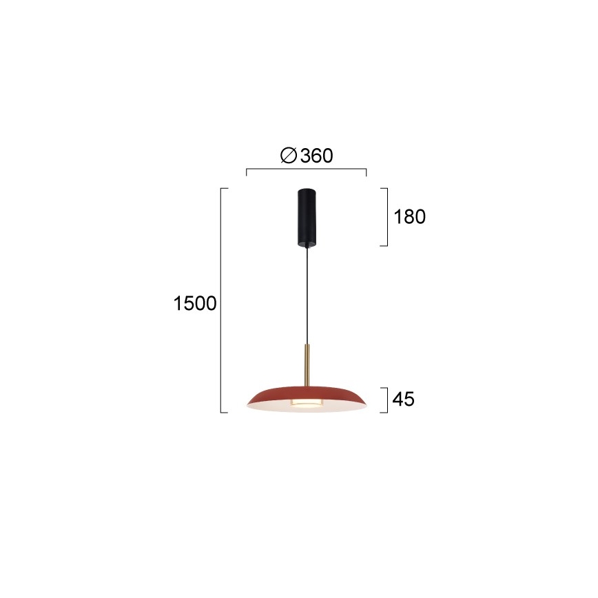 LED-Pendelleuchte an Seil NUDO LED/11W/230V 3000/4000/6000K rot