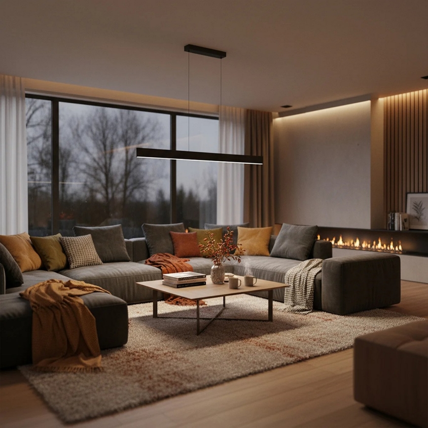 LED-Pendelleuchte an Stahlseil BERNADETTA LED/20W/230V 4000K schwarz