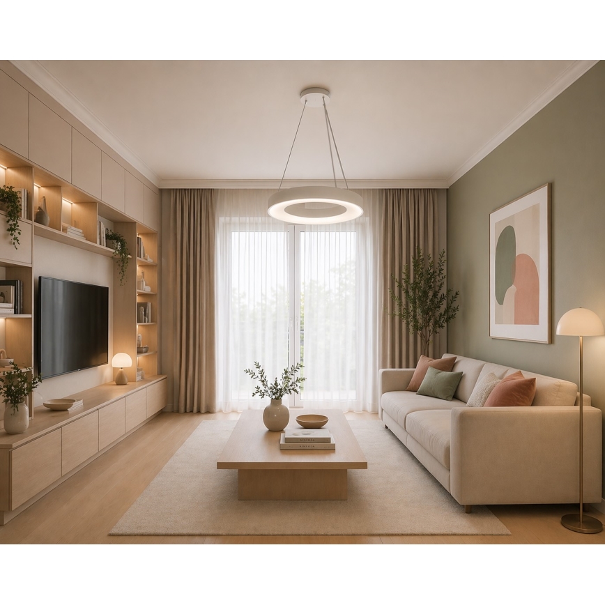 LED-Pendelleuchte an Stahlseil DRAX LED/32W/230V 4000K Ø 38 cm weiß