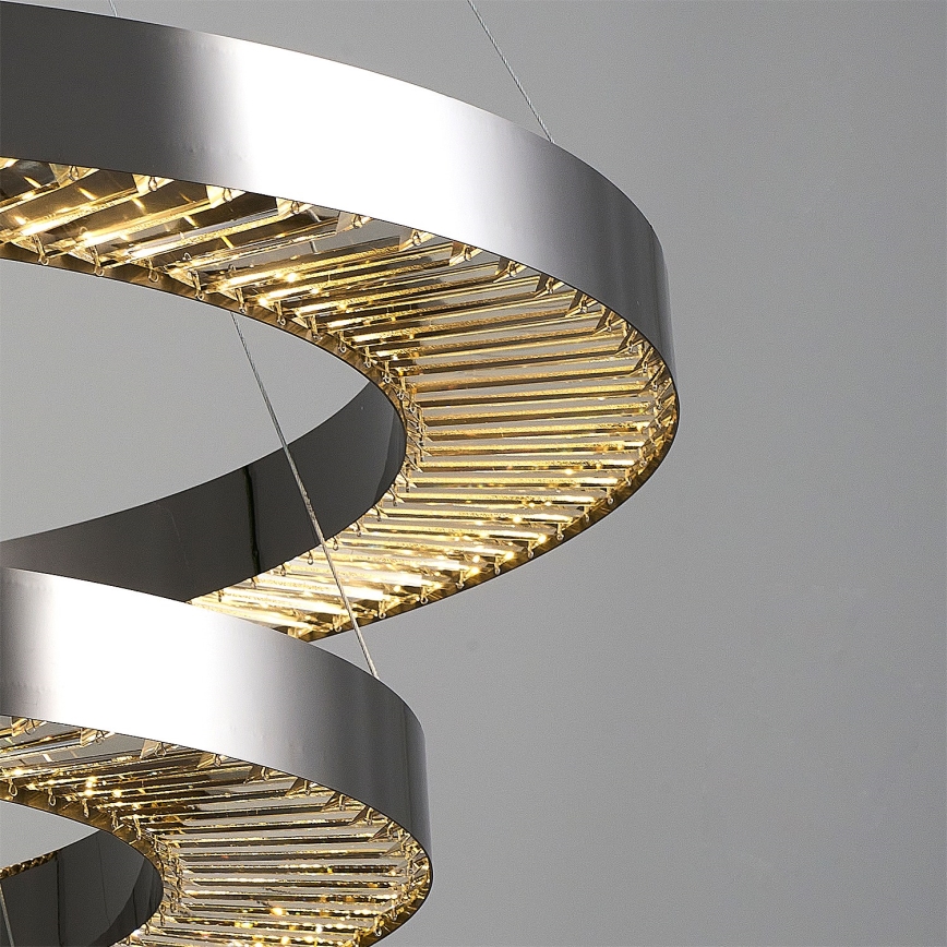 LED-Pendelleuchte an Stahlseil JESI LED/99W/230V 3000K Ø 100 cm silber