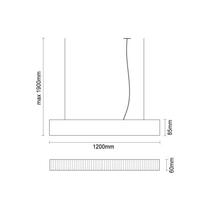 LED-Pendelleuchte an Stahlseil LED/55 W/230 V 3000/4000/6500 K 120 cm schwarz