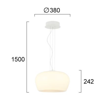 LED-Pendelleuchte an Stahlseil NADIA LED/20W/230V weiß