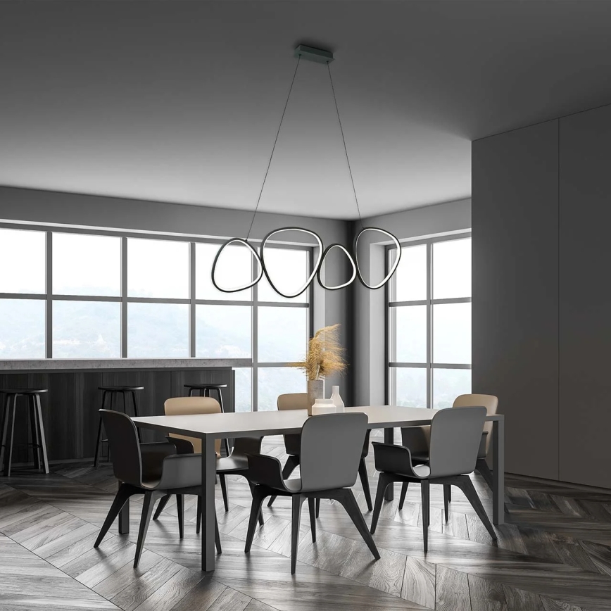 LED-Pendelleuchte an Stahlseil PETRA LED/48W/230V 4000K schwarz