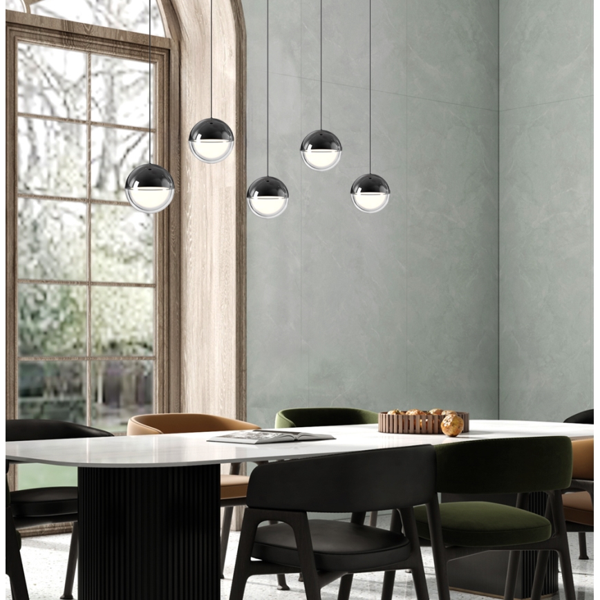 LED-Pendelleuchte an Stahlseil ZIREA LED/30W/230V schwarz