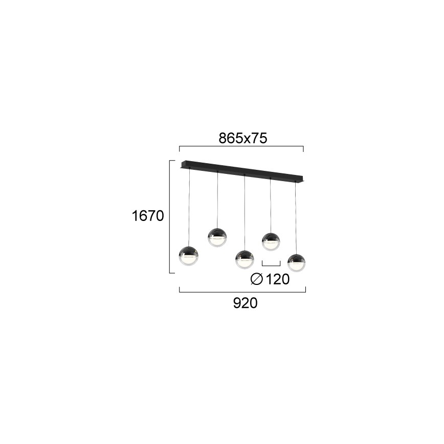 LED-Pendelleuchte an Stahlseil ZIREA LED/30W/230V schwarz