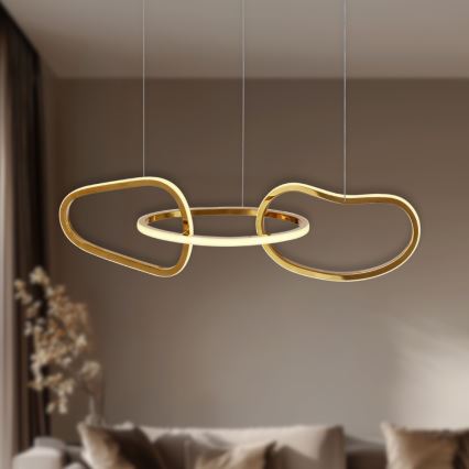 LED-Pendelleuchte ANNELI mit Seilaufhängung, 30 W / 230 V, 80 cm, goldfarben
