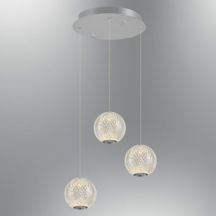 LED Pendelleuchte CREMONA 3xLED/5W/230V 3000K matt chrom