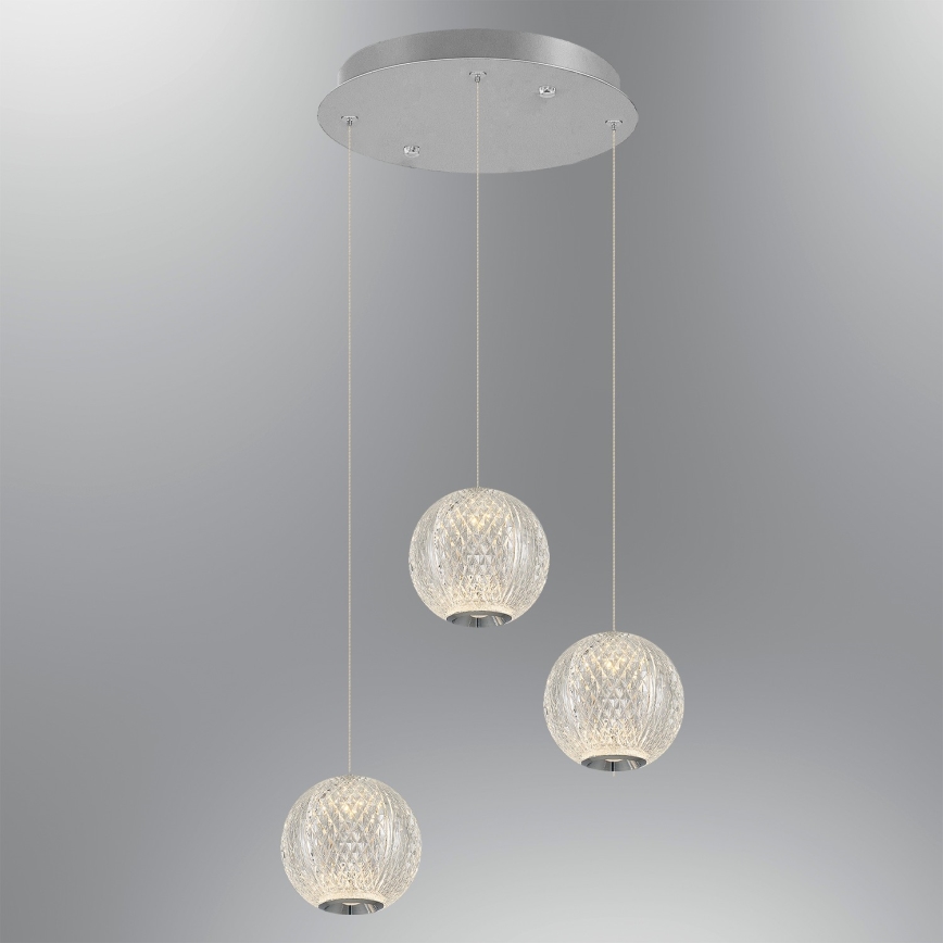 LED Pendelleuchte CREMONA 3xLED/5W/230V 3000K matt chrom