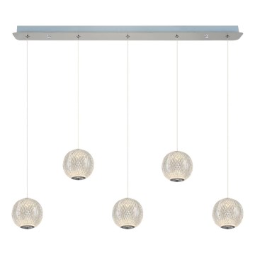 LED Pendelleuchte CREMONA 5xLED/5W/230V 3000K matt verchromt