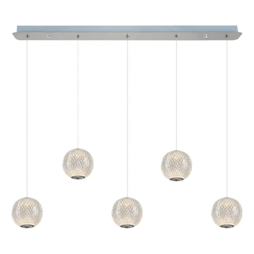 LED Pendelleuchte CREMONA 5xLED/5W/230V 3000K matt verchromt