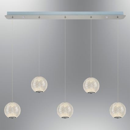 LED Pendelleuchte CREMONA 5xLED/5W/230V 3000K matt verchromt