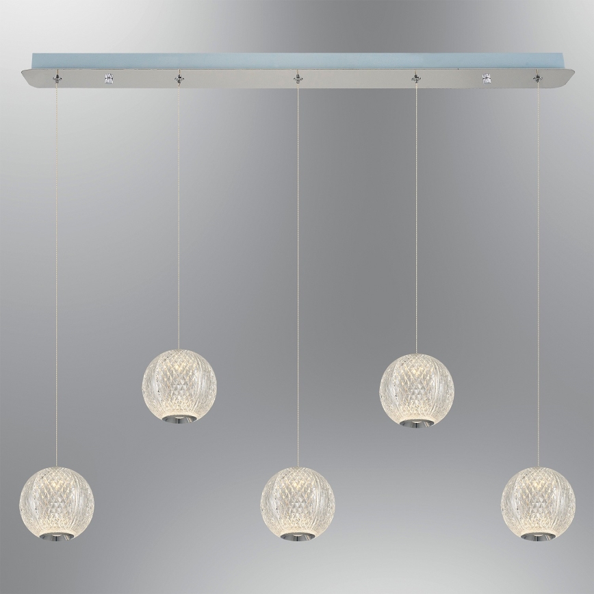 LED Pendelleuchte CREMONA 5xLED/5W/230V 3000K matt verchromt