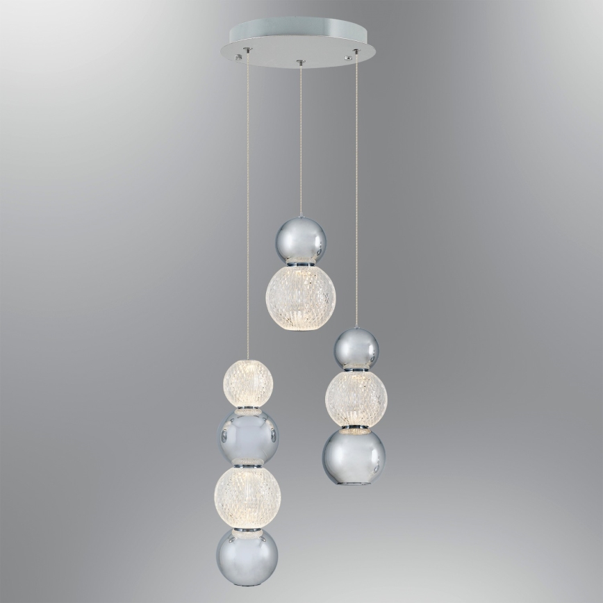 LED Pendelleuchte CREMONA LED/17W/230V 3000K matt verchromt