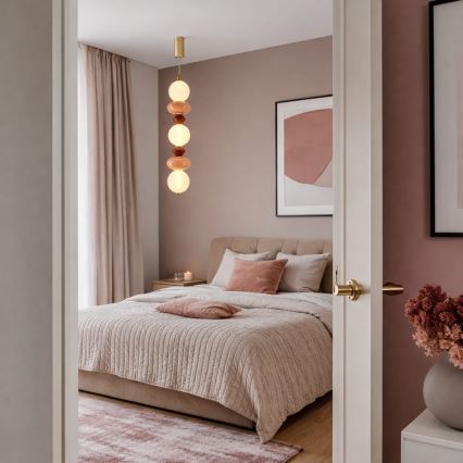 LED-Pendelleuchte FLORES mit Kabel LED/20W/230V gold/orange/braun