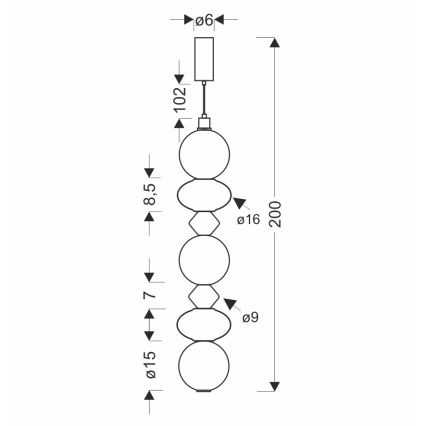 LED-Pendelleuchte FLORES mit Kabel LED/20W/230V gold/orange/braun