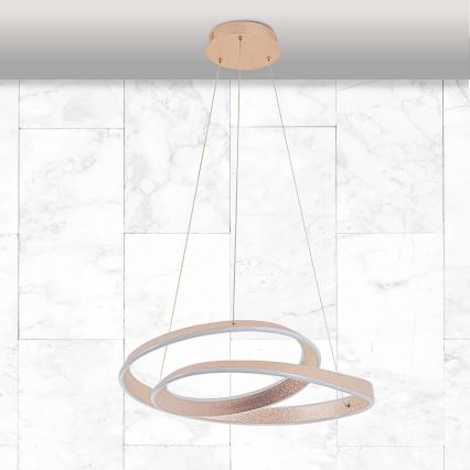 LED-Pendelleuchte GLOW an Kabel, 75 W, 230 V, 4000 K, Ø 60 cm, goldfarben